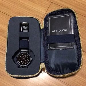 NWOT Rhinestone watch with black face and band